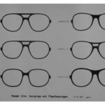 Brillen Modell 2244, Varianten mit Metallfassungen 17.12.77, unten rechts realisiert